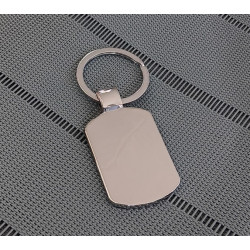 Chrome ID Style Key Ring