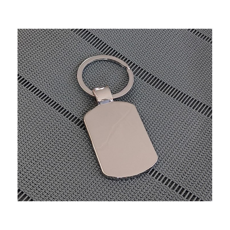 Chrome ID Style Key Ring