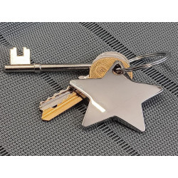 Chrome Star Key Ring